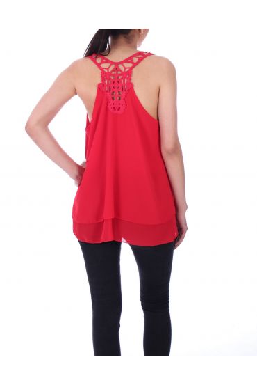 TOP DE ENCAJE CON ESPALDA 9143 ROJO