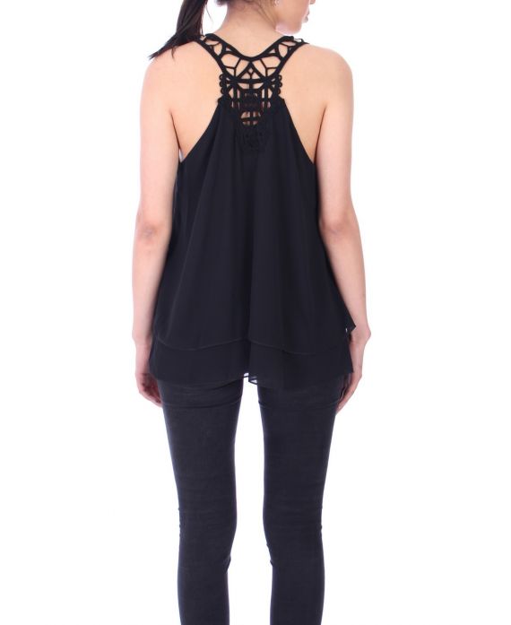 TOP DE ENCAJE CON ESPALDA 9143 NEGRO