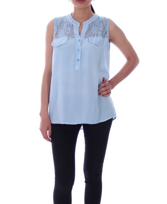 BLUSA DE ENCAJE 9141 AZUL