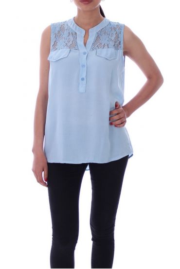 BLOUSE LACE 9141 BLAUW