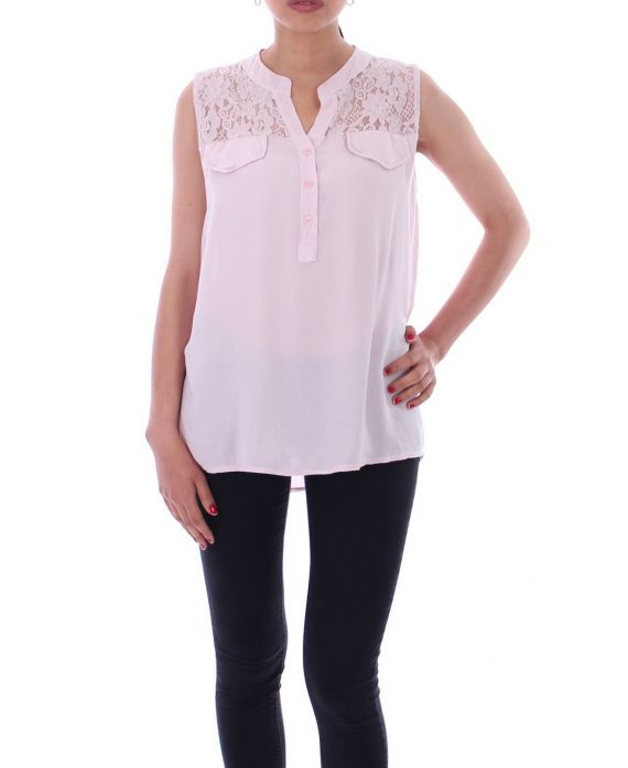 BLUSA DE ENCAJE ROSA 9141