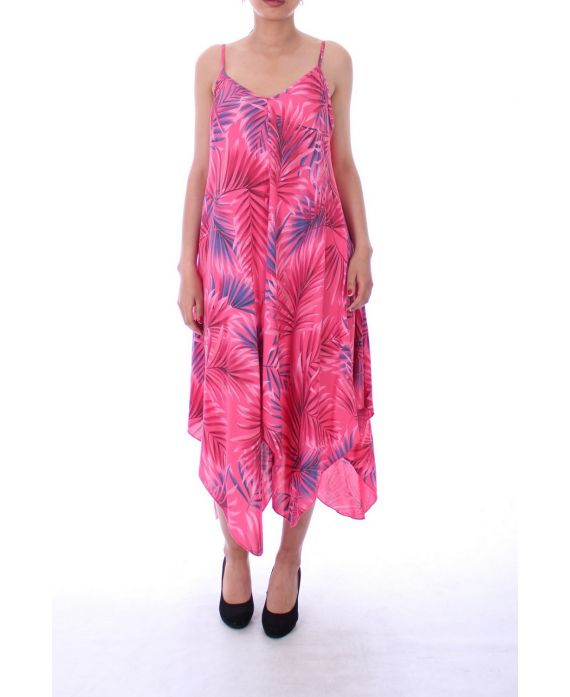 DRESS PRINT TROPICAL 9140 FUSHIA