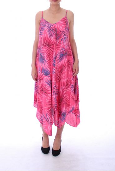 DRESS PRINT TROPICAL 9140 FUSHIA