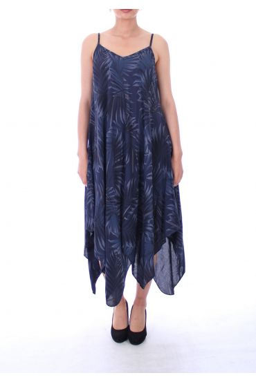 DRESS PRINT TROPICAL 9140 NAVY