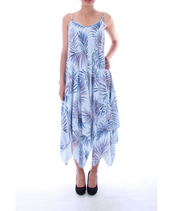 DRESS PRINT TROPICAL 9140 BLUE