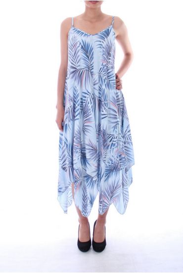 KLEID BEDRUCKTE TROPICAL 9140 BLAU