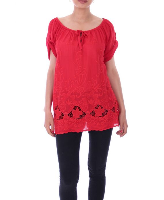 TUNIQUE BRODEE 9142 ROUGE