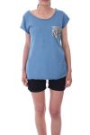 T-SHIRT ZAK PAILLETTEN 9148 BLAUW