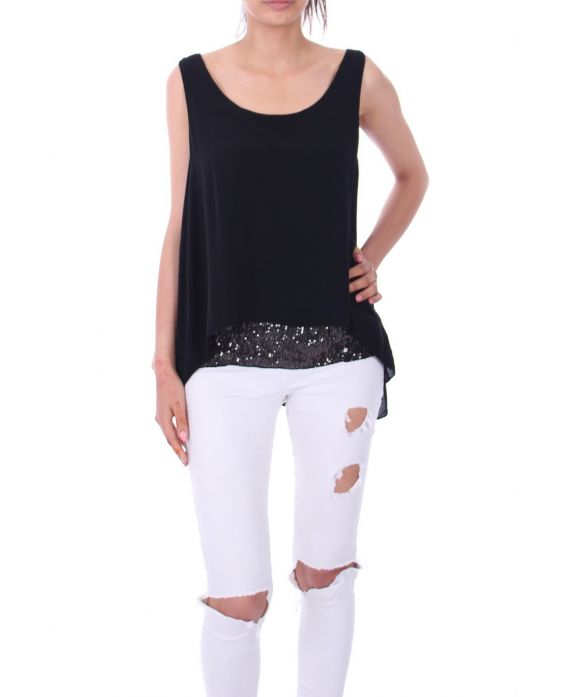 TOP SUPERIMPOSES GLITTER 9173 BLACK