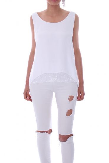 TOP SOVRAPPONE GLITTER 9173 BIANCO