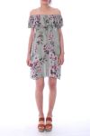 DRESS PRINTS FLORAL 9177 MILITARY GREEN