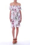 KLEID GEDRUCKT BLUMEN 9177 WEIß