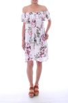 KLEID GEDRUCKT BLUMEN 9177 WEIß