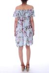 JURK PRINTS VAN BLOEMEN 9177 BLAUW