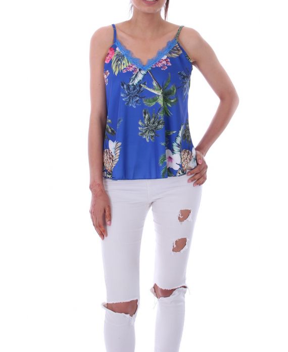 TOP FLORAL DRUCKT 9178 BLAU