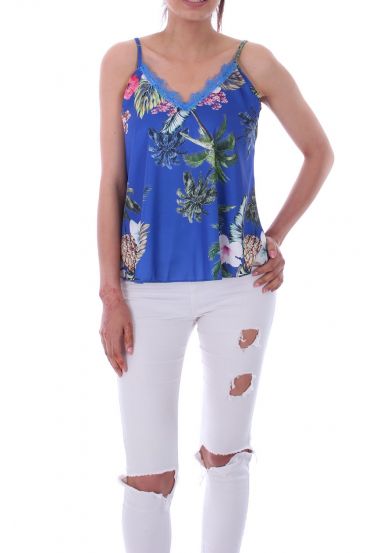 BOVEN PRINT BLOEMEN 9178 BLAUW