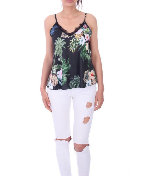 TOP FLORAL DRUCKT 9178 SCHWARZ