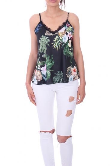 TOP PRINT FLORAL 9178 BLACK