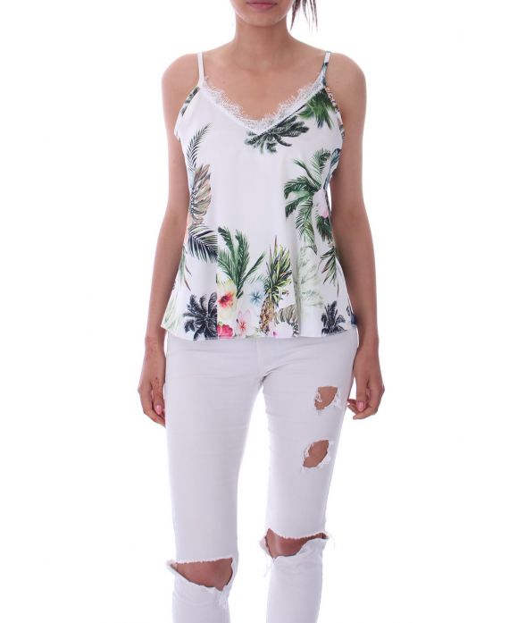 TOP PRINT FLORAL 9178 WHITE