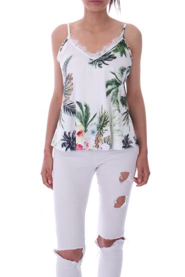 TOP PRINT FLORAL 9178 WHITE