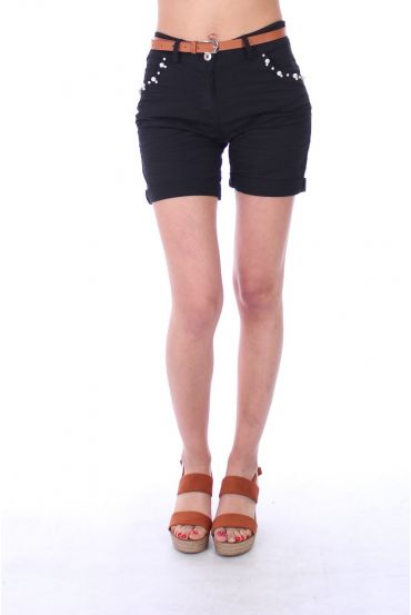 LOT 4 SHORTS PERLES 9179 NOIR