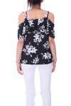 TOP IMPRIME FLORAL 9180 NOIR