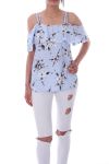 TOP IMPRIME FLORAL 9180 AZUR