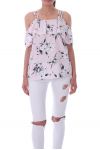 TOP IMPRIME FLORAL 9180 ROSE