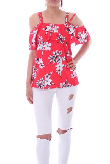 TOP PRINT FLORAL 9180 RED