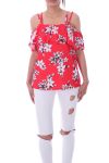 TOP IMPRIME FLORAL 9180 ROUGE