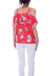 TOP IMPRIME FLORAL 9180 ROUGE