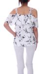 TOP IMPRIME FLORAL 9180 BLANC