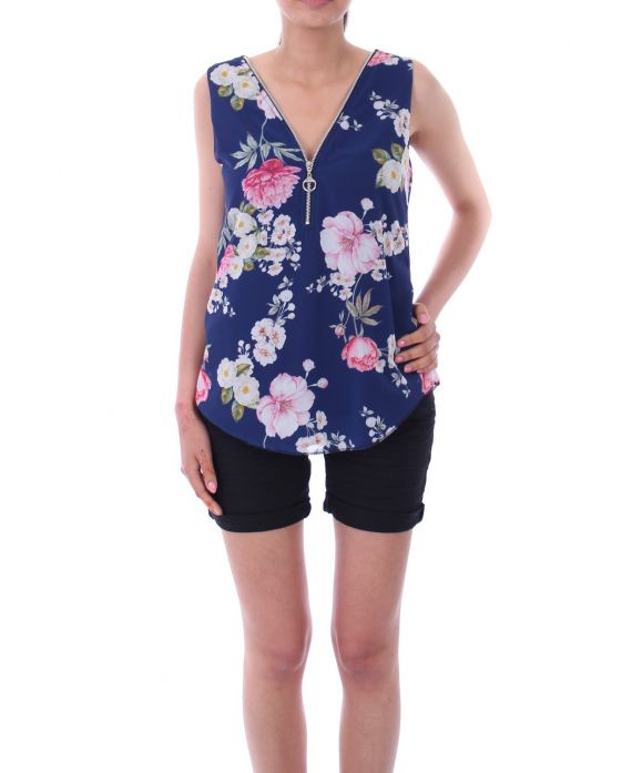 TOP ZIP FIORI 9182 NAVY