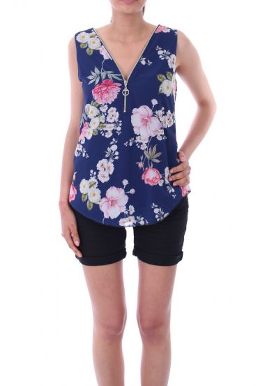 TOP ZIP FIORI 9182 NAVY