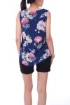 TOP ZIPPE FLEURS 9182 MARINE