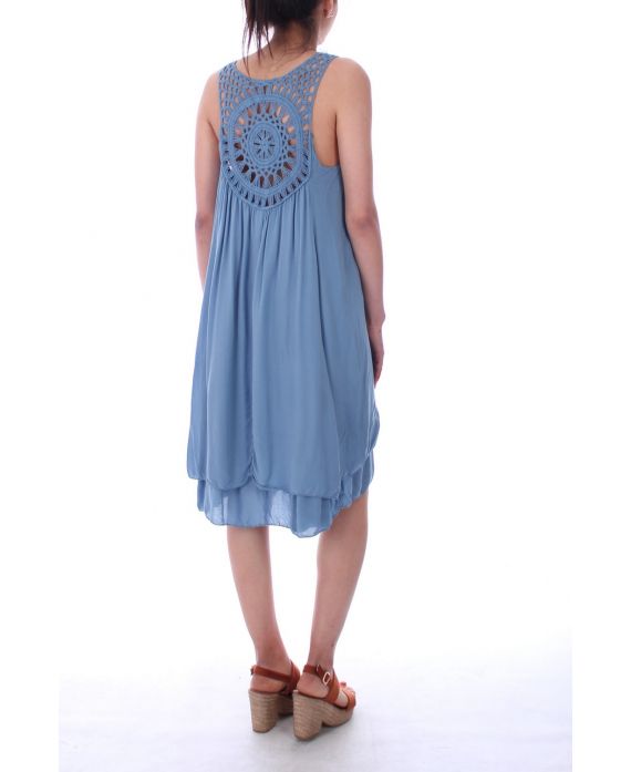 ROBE DOS FANTAISIE 9186 BLEU