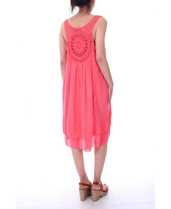 LOW BACK DRESS FANTASY 9186 CORAL