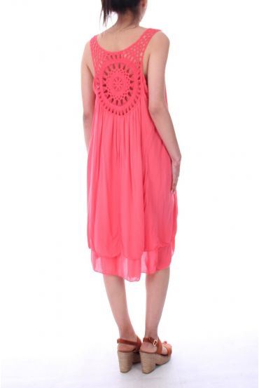 LOW BACK DRESS FANTASY 9186 CORAL