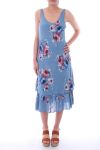 KLEID BEDRUCKTE 9187 BLAU