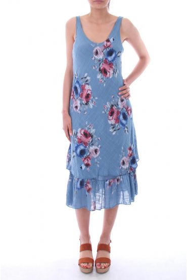 KLEID BEDRUCKTE 9187 BLAU