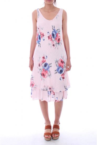 DRESS PRINTED 9187 ROSE