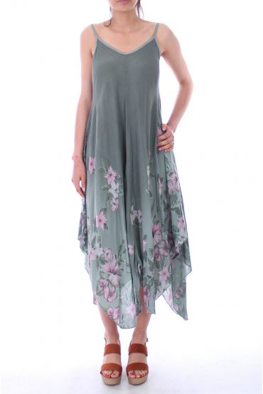 DRESS PRINTED 9189 MILITARY GREEN