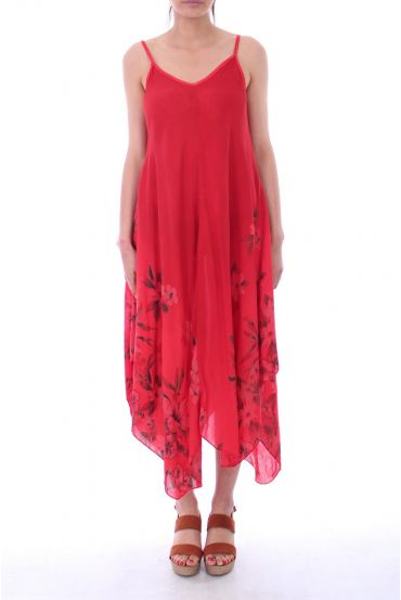 KLEID BEDRUCKTE 9189 ROT