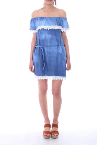 ROBE DENTELLE 9199 BLEU FONCE