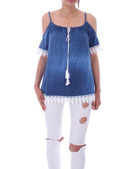 TOP EPAULES DENUDEES 9202 BLEU FONCE