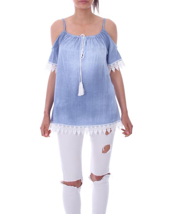 TOP SCHOUDERS DENUDEES 9202 BLAUW