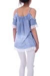 TOP EPAULES DENUDEES 9202 BLEU CLAIR