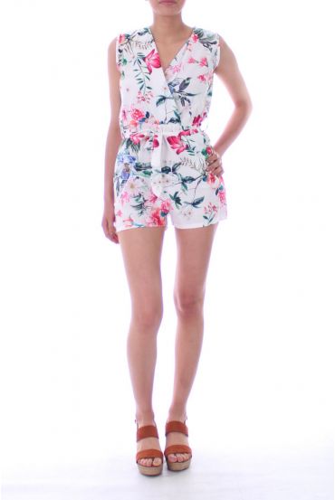 COMBINATIE SHORTS BLOEMEN-0001 WIT