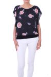 TOP A FLEURS 0021 NOIR