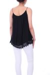 TOP NECK HAS FEATHERS 0044 BLACK